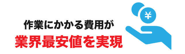 回収作業にかかる費用が業界最安値
